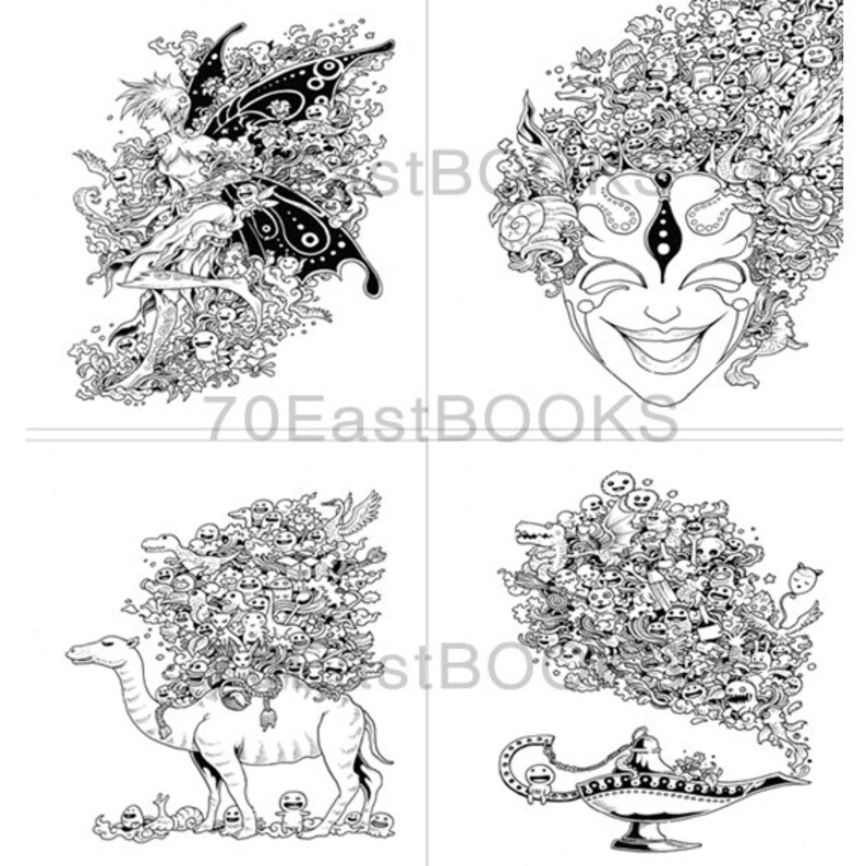 Download Doodle Invasion Zifflin S Coloring Book For Adult Etsy