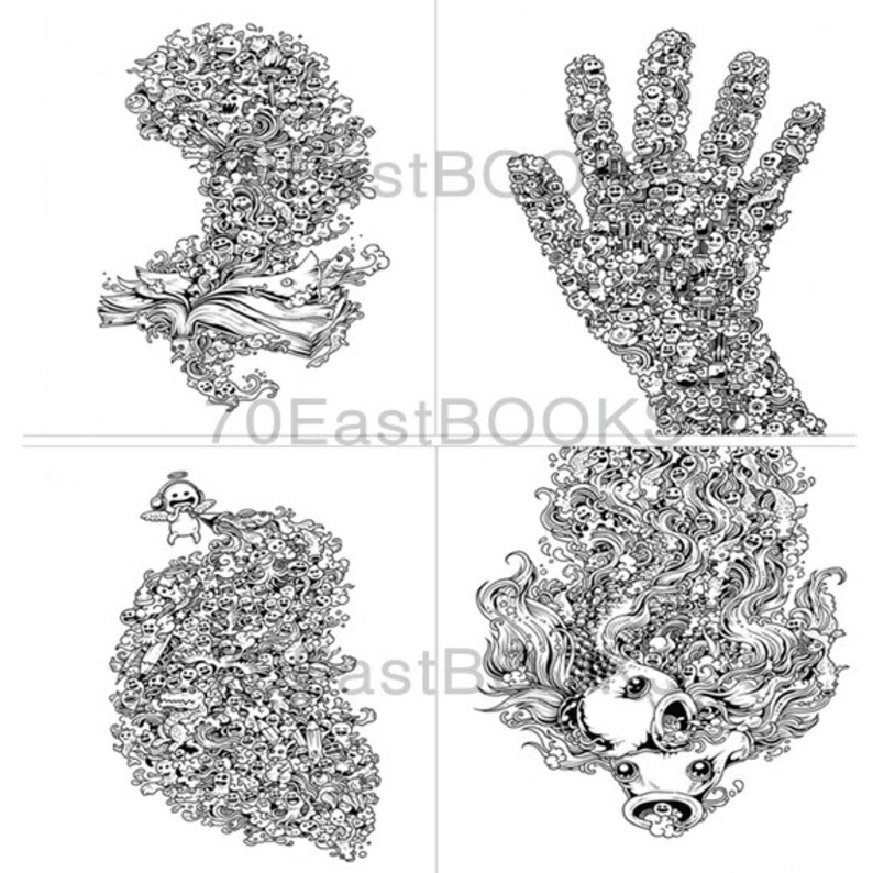 Download Doodle Invasion Zifflin S Coloring Book For Adult Etsy