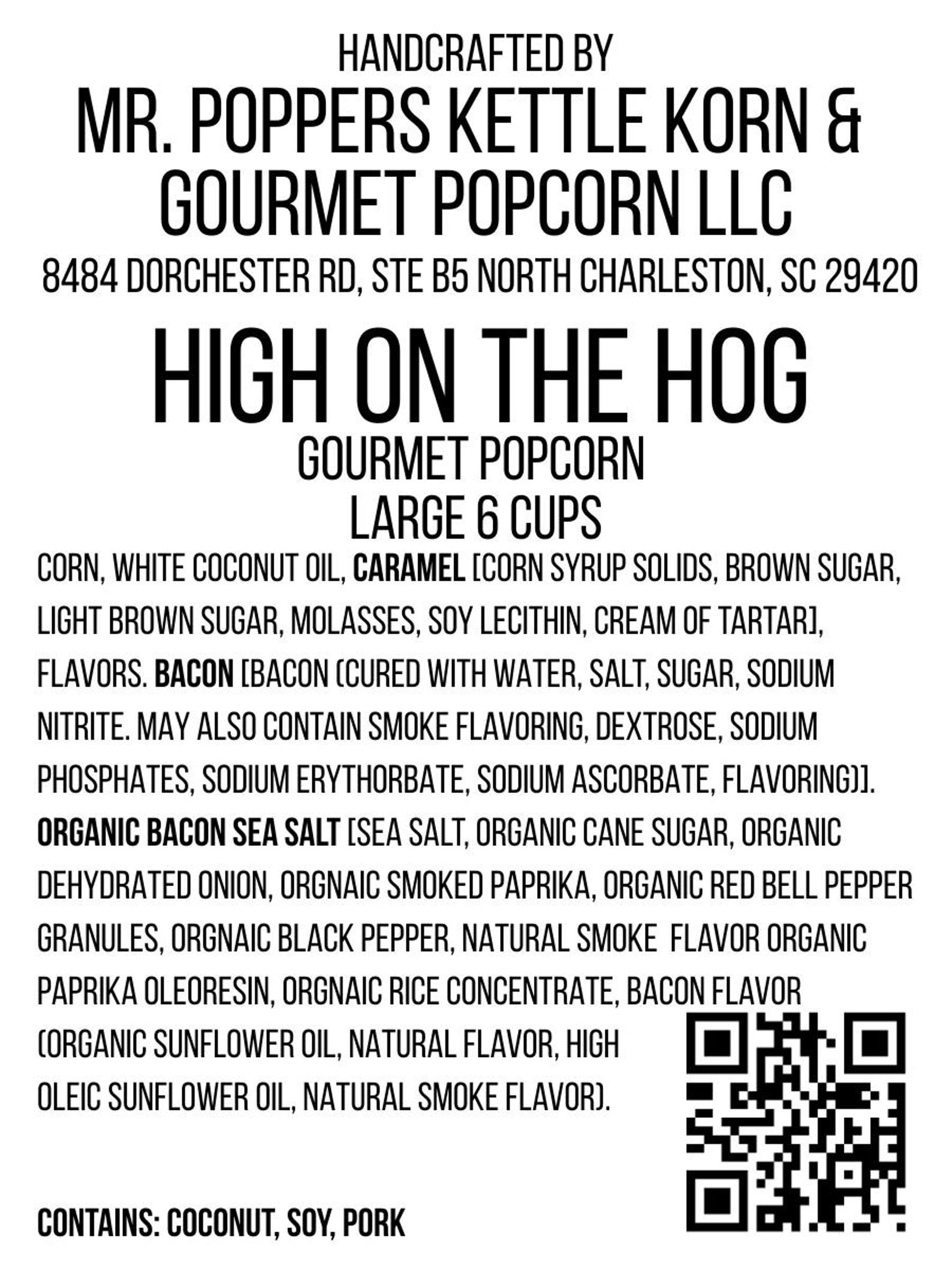 Hogging Popcorn High on the Hog (caramel Bacon) Gourmet Popcorn - Etsy