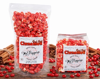 Red Hot Cinnamon Gourmet Popcorn, Spicy Cinnamon Candy Coated