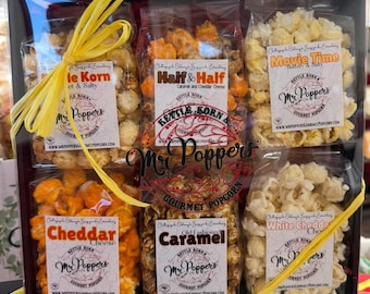 The Original Sampler Pop Box, Gourmet Popcorn Assortment of Six Flavors