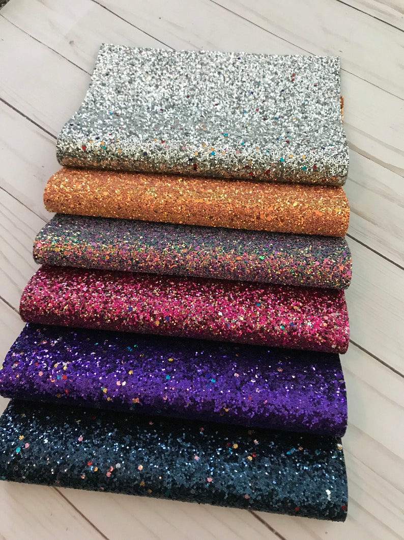 Glitter fabric sheets. Chunky Glitter sheets. Available in 6 Etsy