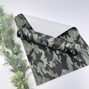 CAMOUFLAGE #2 design faux leather. Faux Leather sheets. Leather supplies. Craft supplies. camouflage