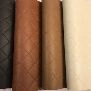 Quilt texture Faux leather sheets. Leather sheets faux leather sheets. Leather supplies craft supplies QT004