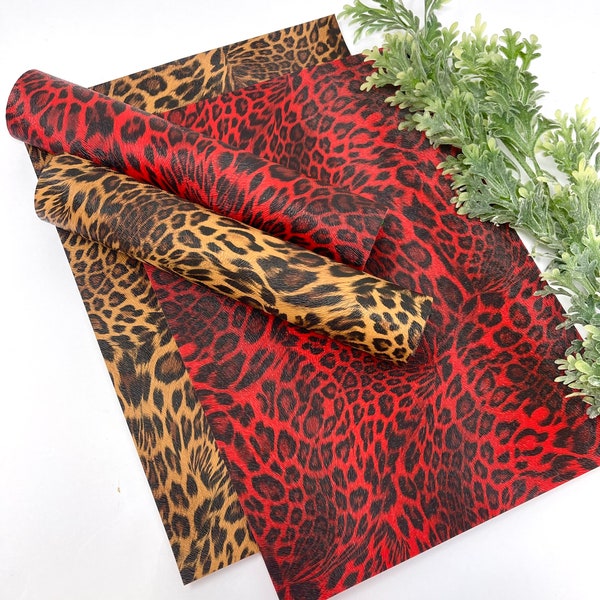 Leopard Faux leather sheets. Leopard leather. Texture leather sheet. Craft supplies. Earrings. Hair bows. Texture leather. Leather sheets.