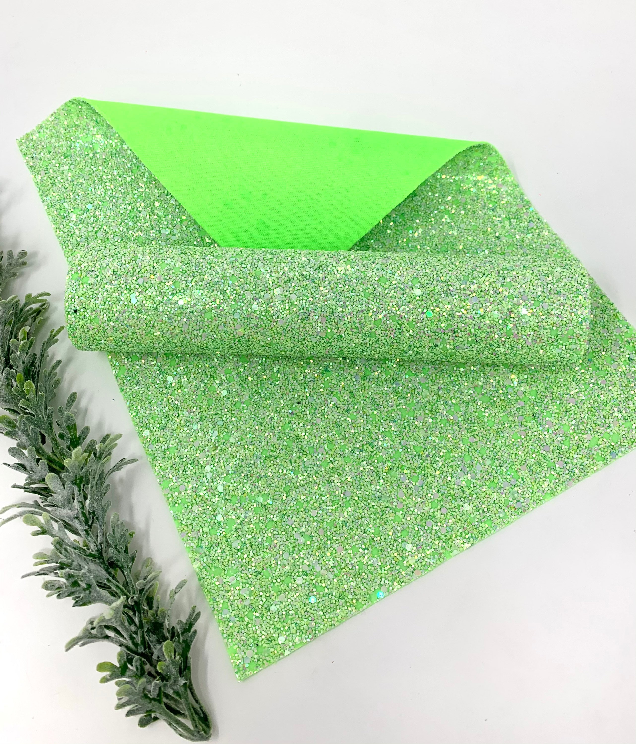 LIGHT GREEN Chunky Glitter Sheets. Glitter Sheets. Craft and Etsy