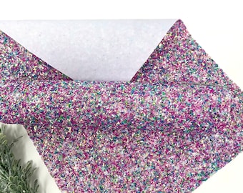 Rainbow Crystal Glitter Sheet: DIY Craft Fabric (8x5.5 or 8x11)
