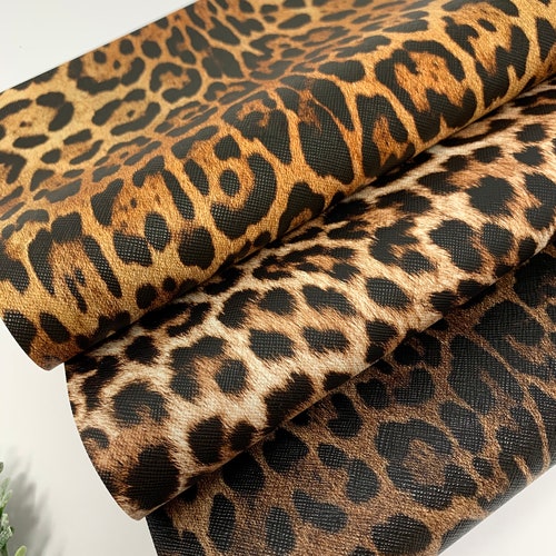 Cream Leopard Texture Faux Leather Sheets. Leopard Designs - Etsy