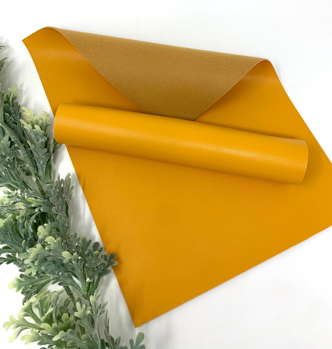 K3665 Mustard Yellow. Faux Leather Sheets. Craft Supplies. Faux Leather