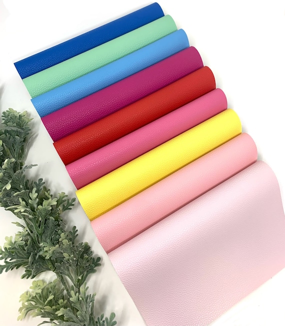 Faux Leather Sheets: Royal Blue, Red, Peach, Yellow, Spa - Craft Bow Supplies