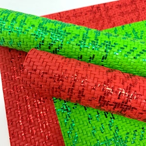 MINI BASKETWEAVE texture with painting on it faux leather sheets, craft supplies, hair bows  supplies,