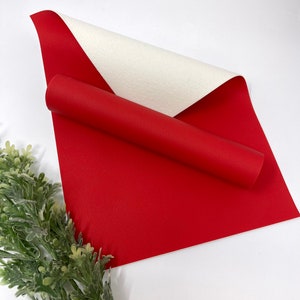 Red #2  Faux leather texture sheets. Faux leather craft, hair bows, earrings supplies. Thickness 1.2mm. Listing F529