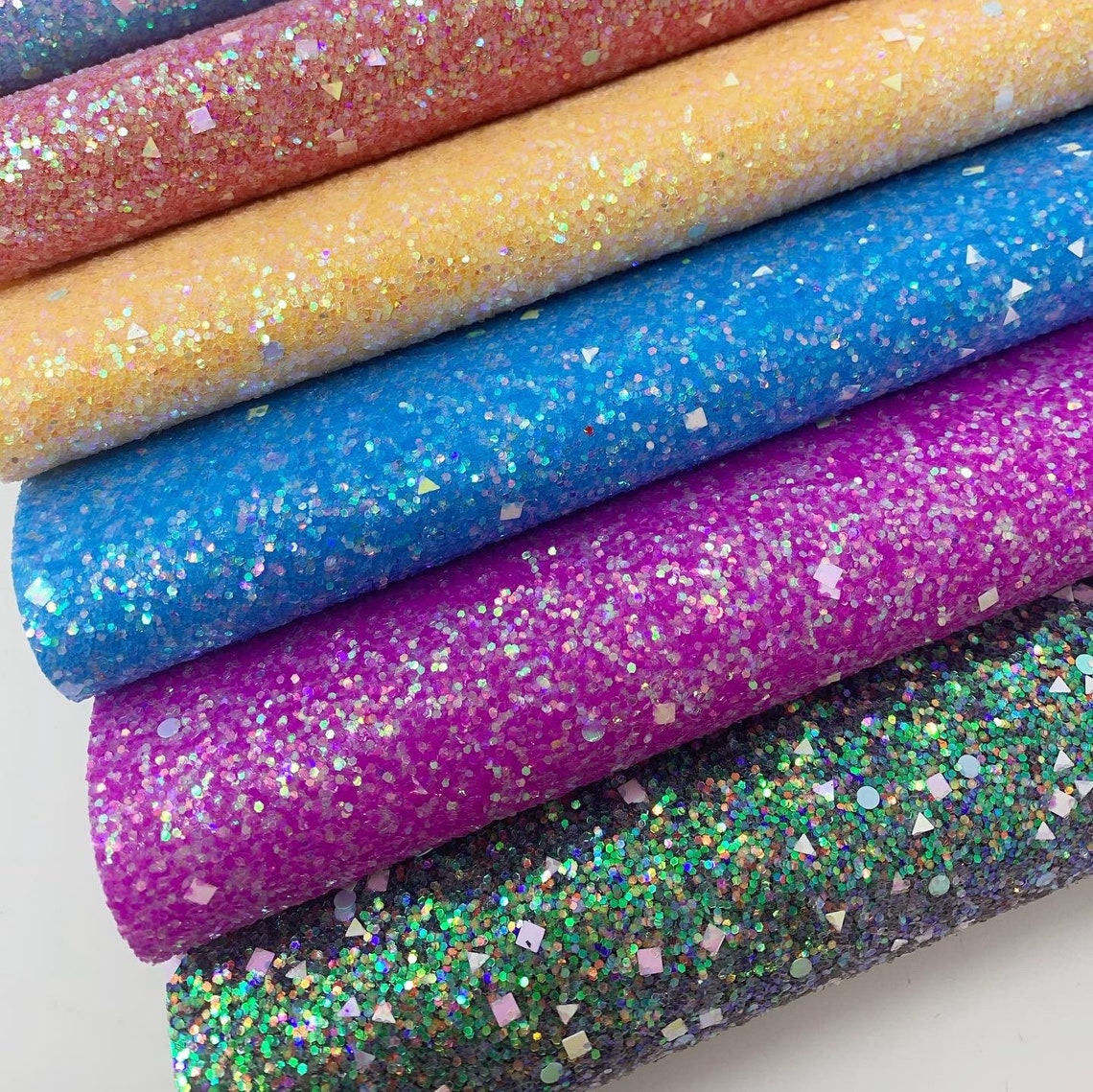 Glitter sheets. Chunky Glitter sheets. Canvas backing Craft Etsy
