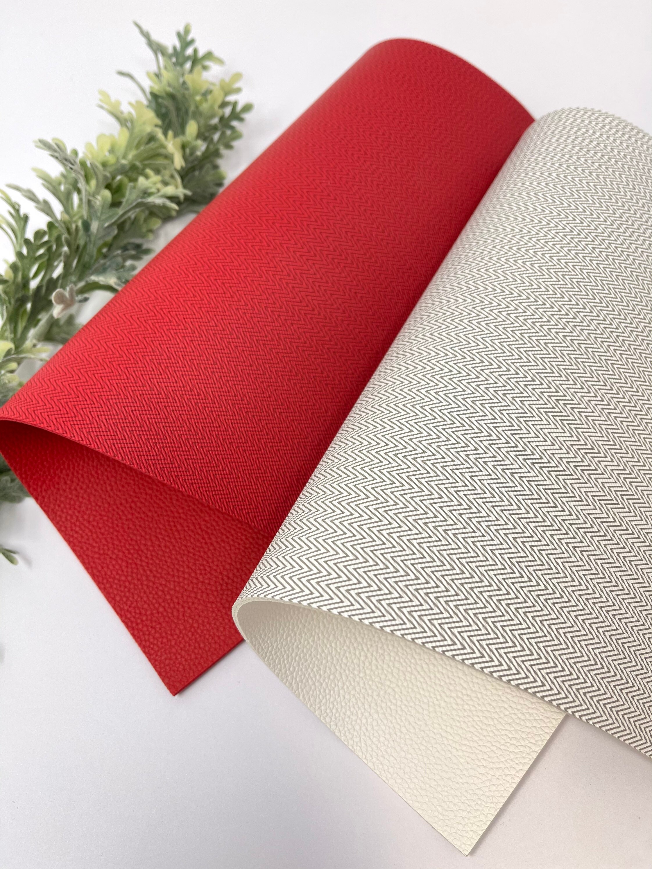 Zigzag Design Double Sided Leather Litchi Design Leather. Etsy