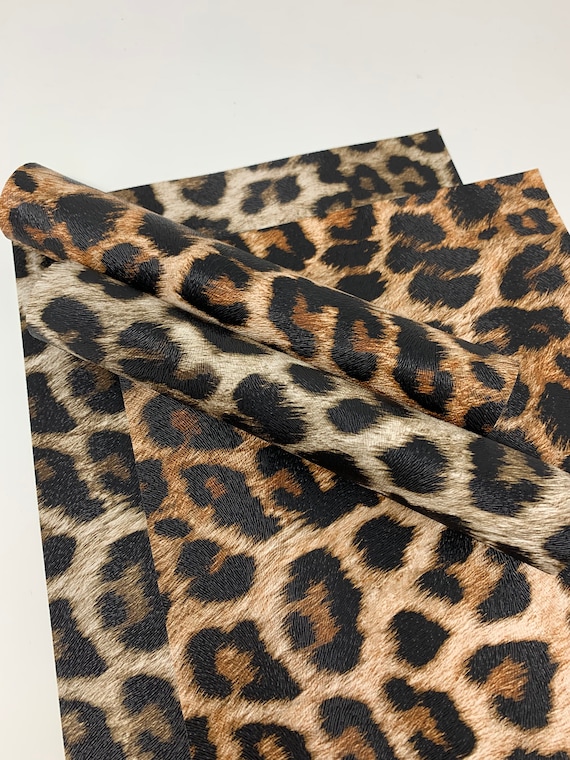1555 Leopard Print Faux Leather Sheet: Hair  Earring Supplies