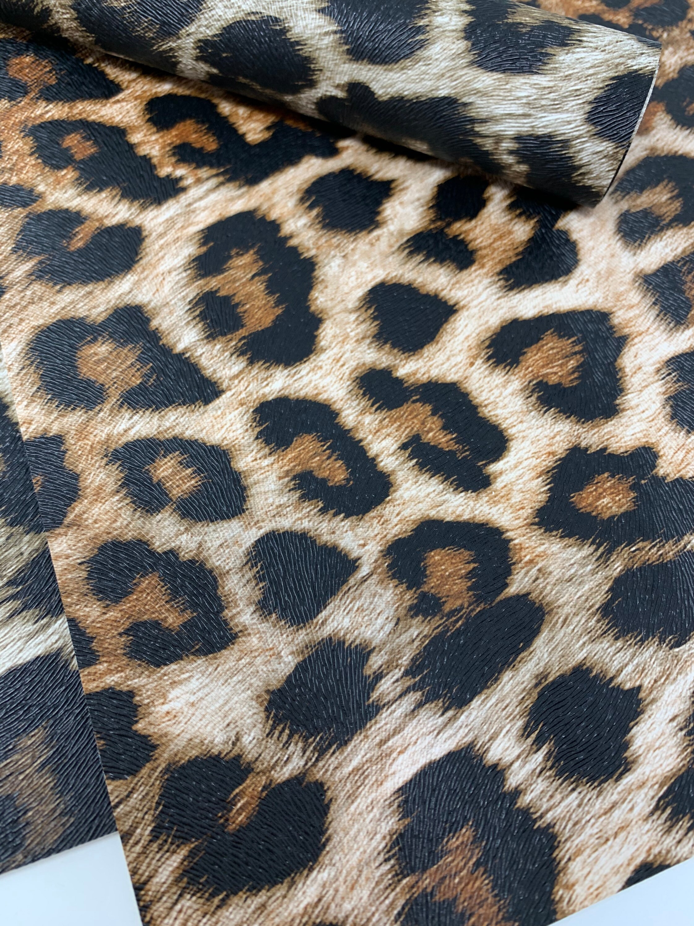 1555 Leopard Print Faux Leather Sheet: Hair Earring Supplies - Etsy