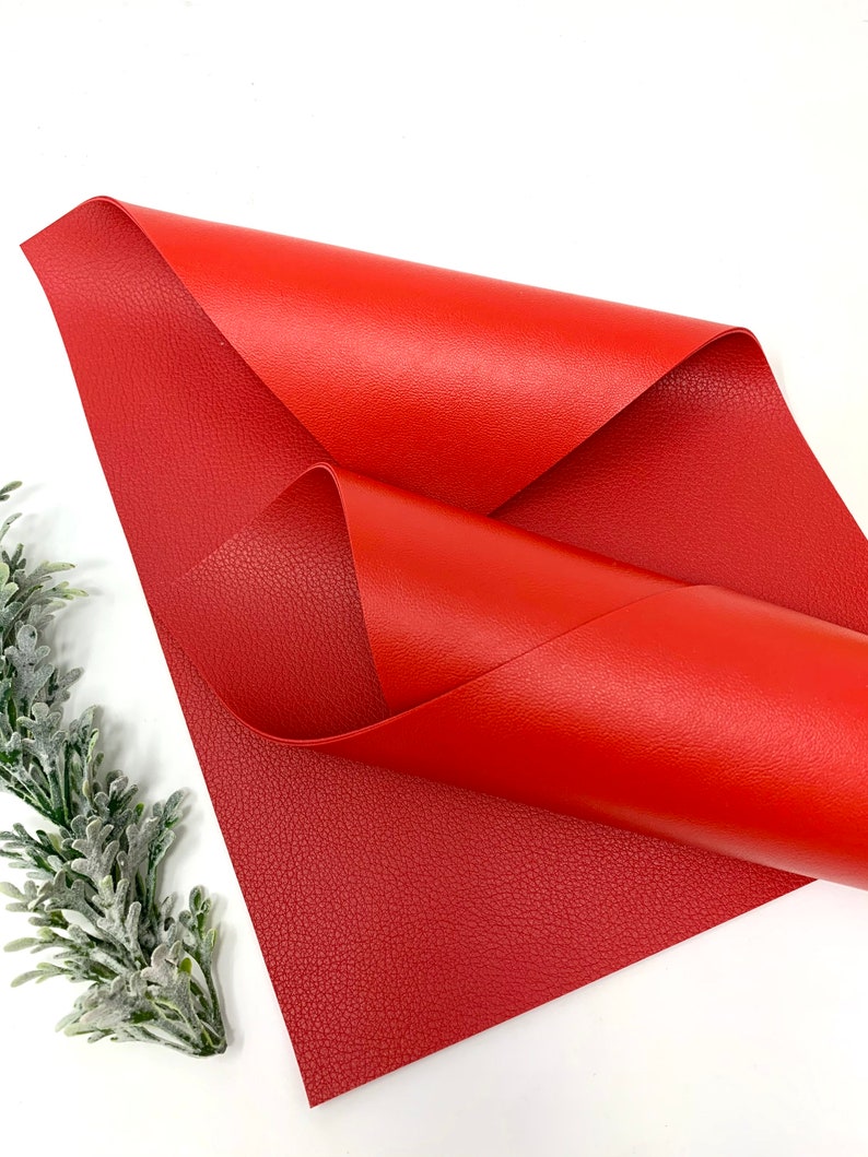 RED/RED Double Sided faux leather sheets. Craft supplies. Etsy