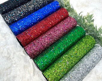Chunky Glitter Fabric Roll: Non-Flake Craft Supply (8x52 inches)