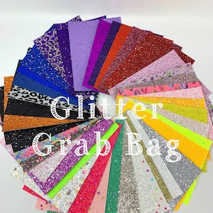 GLITTER grab bag. 10pc. Glitter sheets for earrings hair bow supplies. (it will be any ten sheets from the glitter we have in the shop)