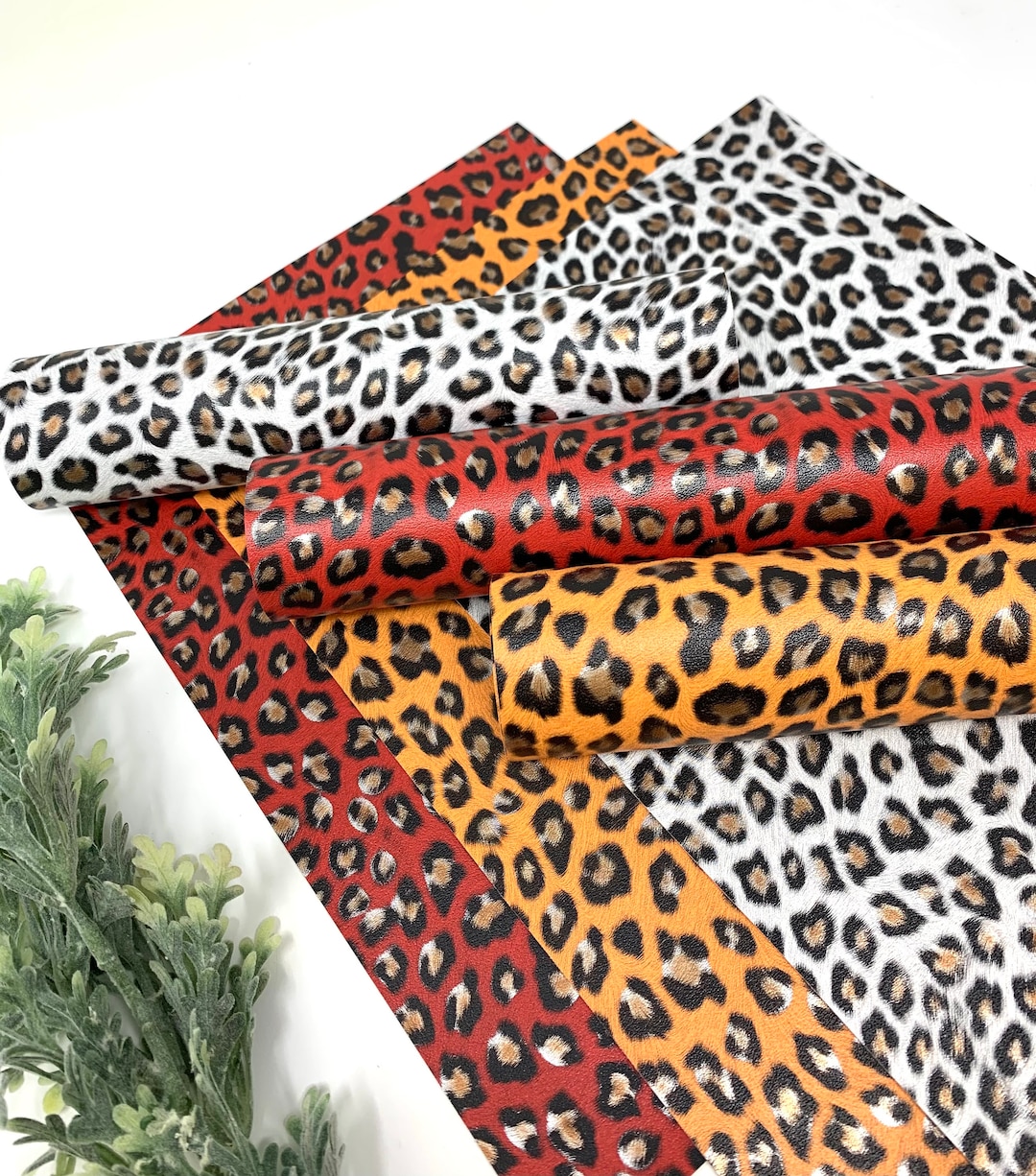 Leopard Print Faux Leather Sheets: Three Color DIY Crafting - Etsy