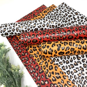 Three color leopard print. Faux leather sheets. Leopard design craft supplies, hair bow  supplies Thickness 1.0mm Listing P-587