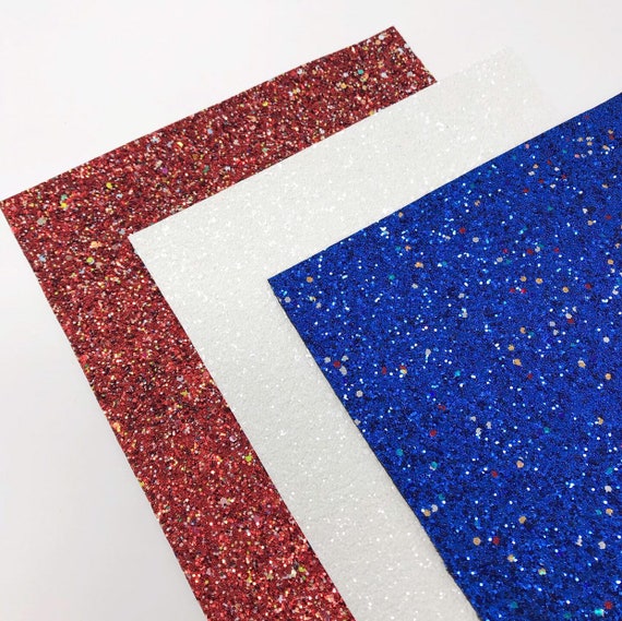 Red, White, and Blue Chunky Glitter Sheets: DIY Craft Supplies