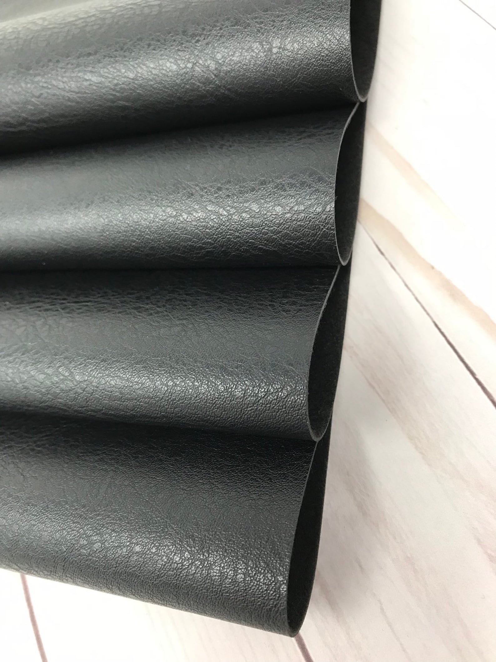 BLACK Faux Leather Sheet With Black Backing. Texture Leather Etsy