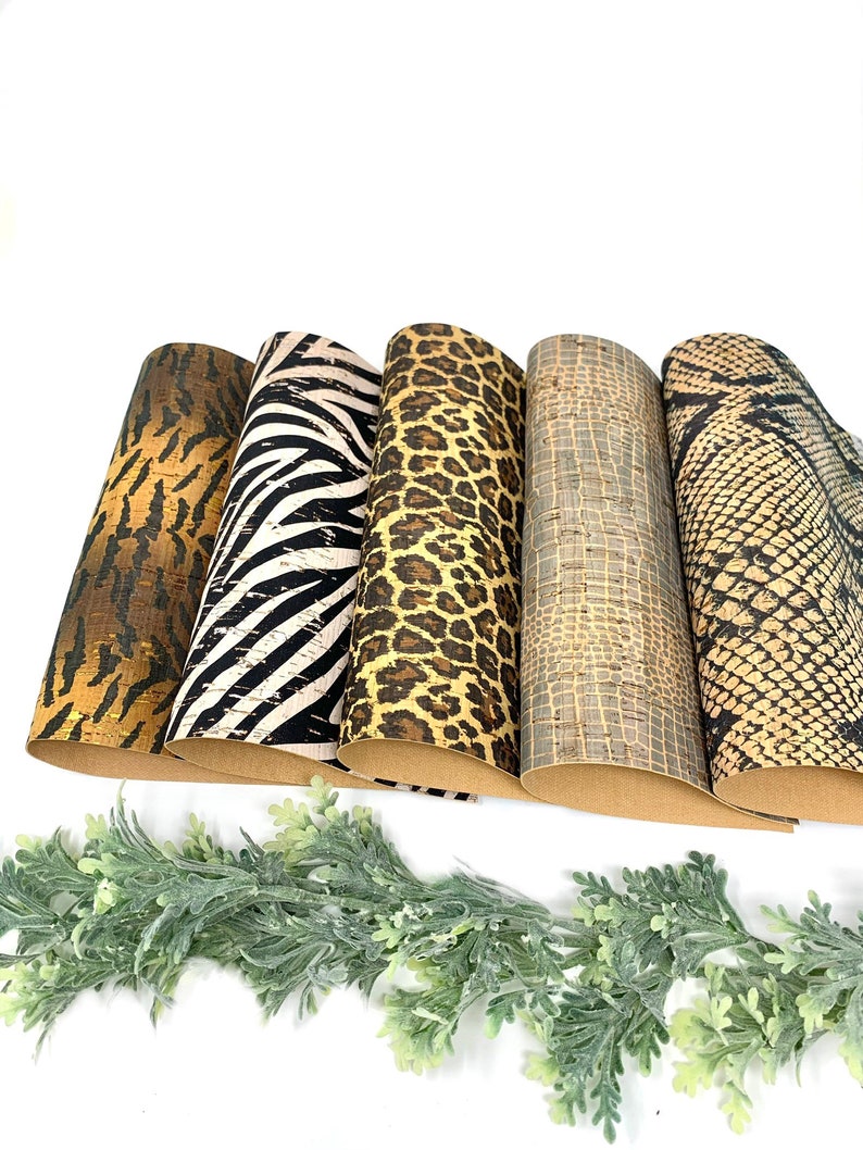 Cork Design Animal Print Cork Leather Sheets. Leather Craft Etsy