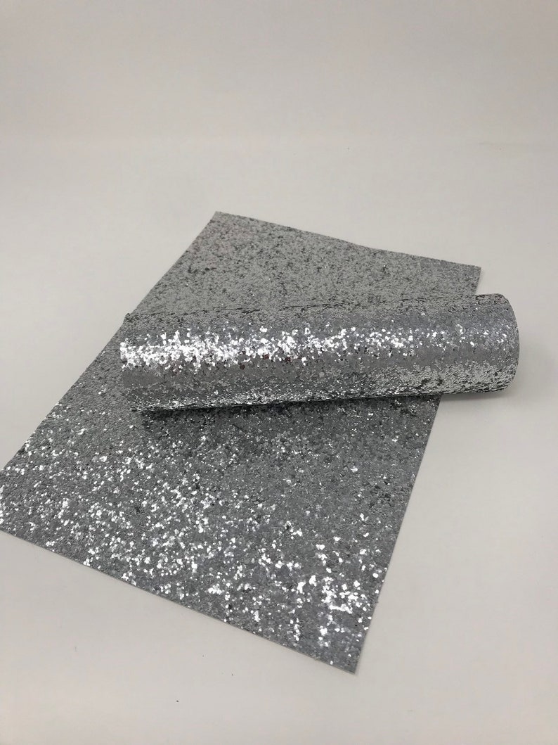 Silver Glitter Sheet With Canvas Backing. Glitter Sheets Craft Etsy