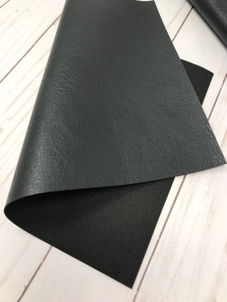 BLACK Faux Leather Sheet With Black Backing. Texture Leather Etsy UK