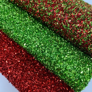 Tinsel glitter fabric sheets. Christmas tinsel glitter sheets. Christmas glitter fabric. Red and green color. Thickness 1.5 Listing #2