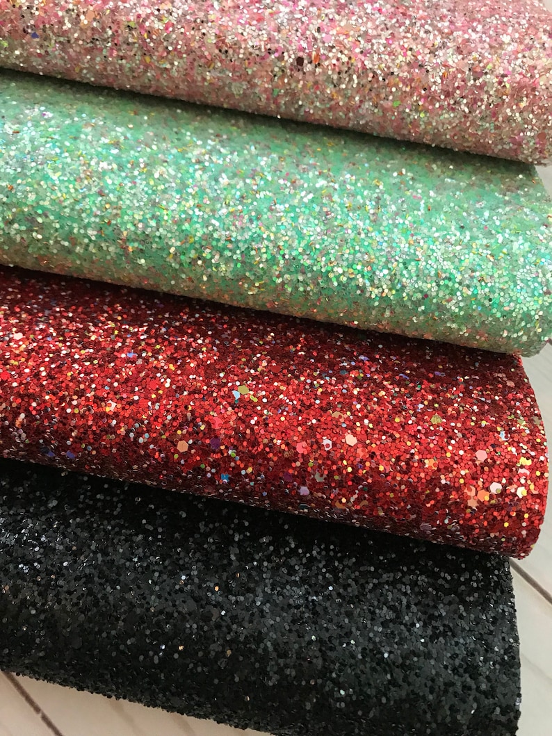 Glitter Fabric Sheets. Black Glitter Sheets. Chunky Glitter. Etsy