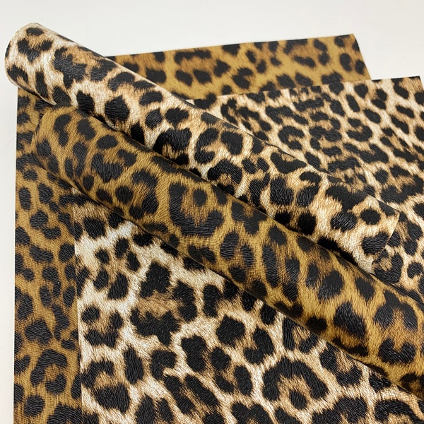 SL1600 Leopard design texture faux leather sheets. Leopard designs Leather sheets faux Leather hair and earrings supplies.