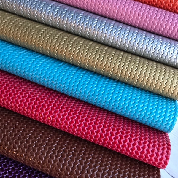 Basketweave Texture Faux Leather Sheets: Hair Bow Supplies