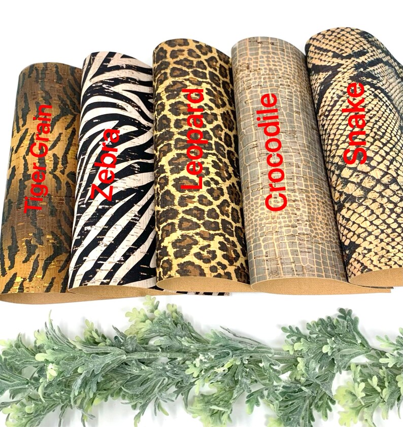 Cork Design Animal Print Cork Leather Sheets. Leather Craft Etsy