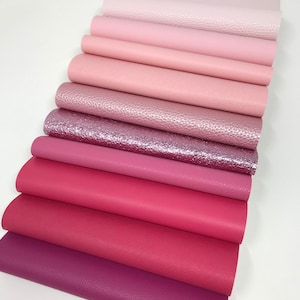 PINK color palette. Faux lether sheets. Craft supplies. Faux lether sheets supplies. Hair bow supplies. Leather sheets