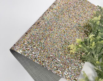Rainbow Glitter Sheet: Canvas Backing, DIY Craft Supply