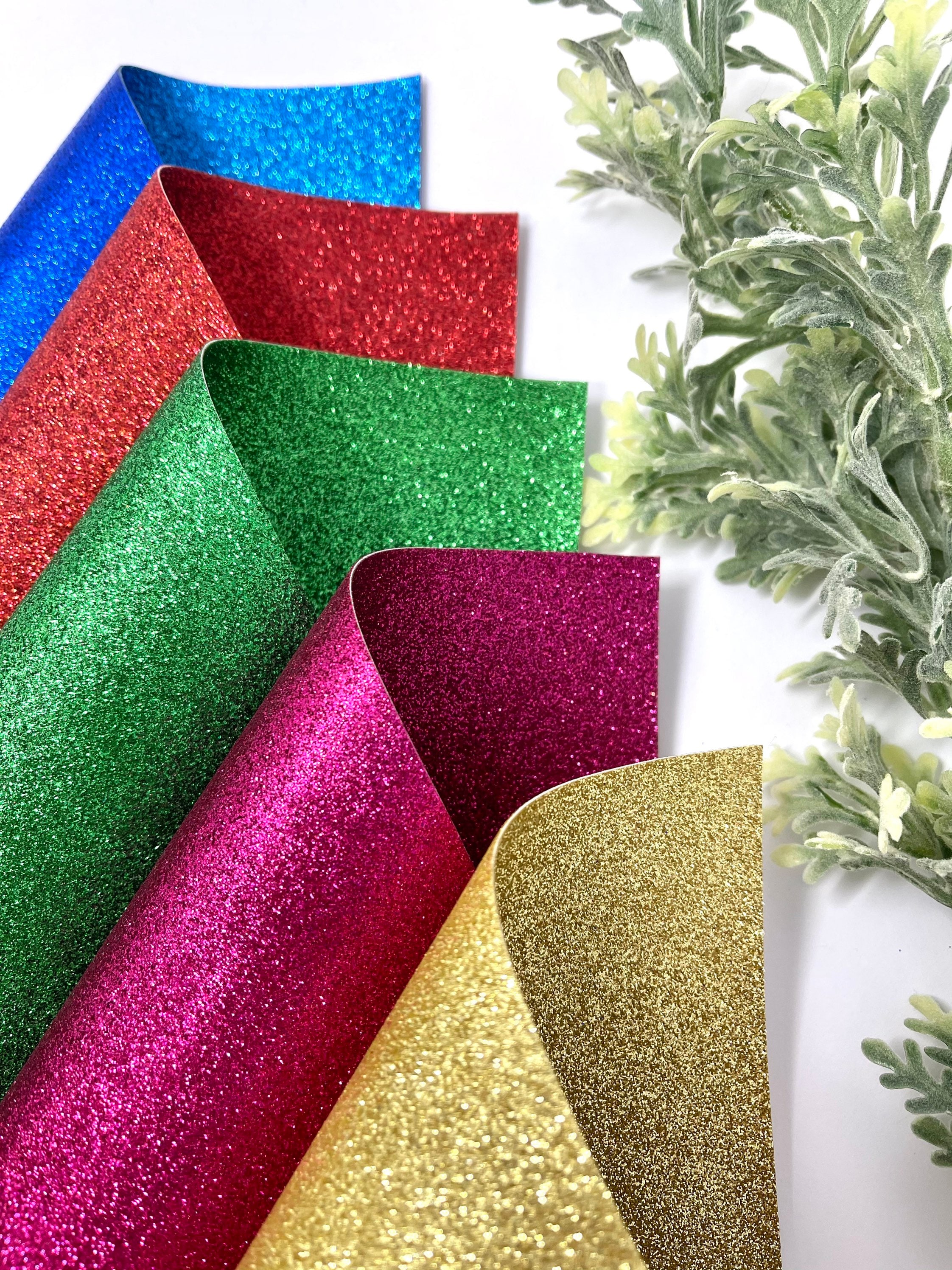 Double sided glitter sheets. Glitter craft supplies sheets. Etsy