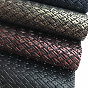 MEDIUM BASKETWEAVE texture faux leather sheets, basketweave design faux leather sheets, craft supplies, hair bow supplies. Listing R-1623