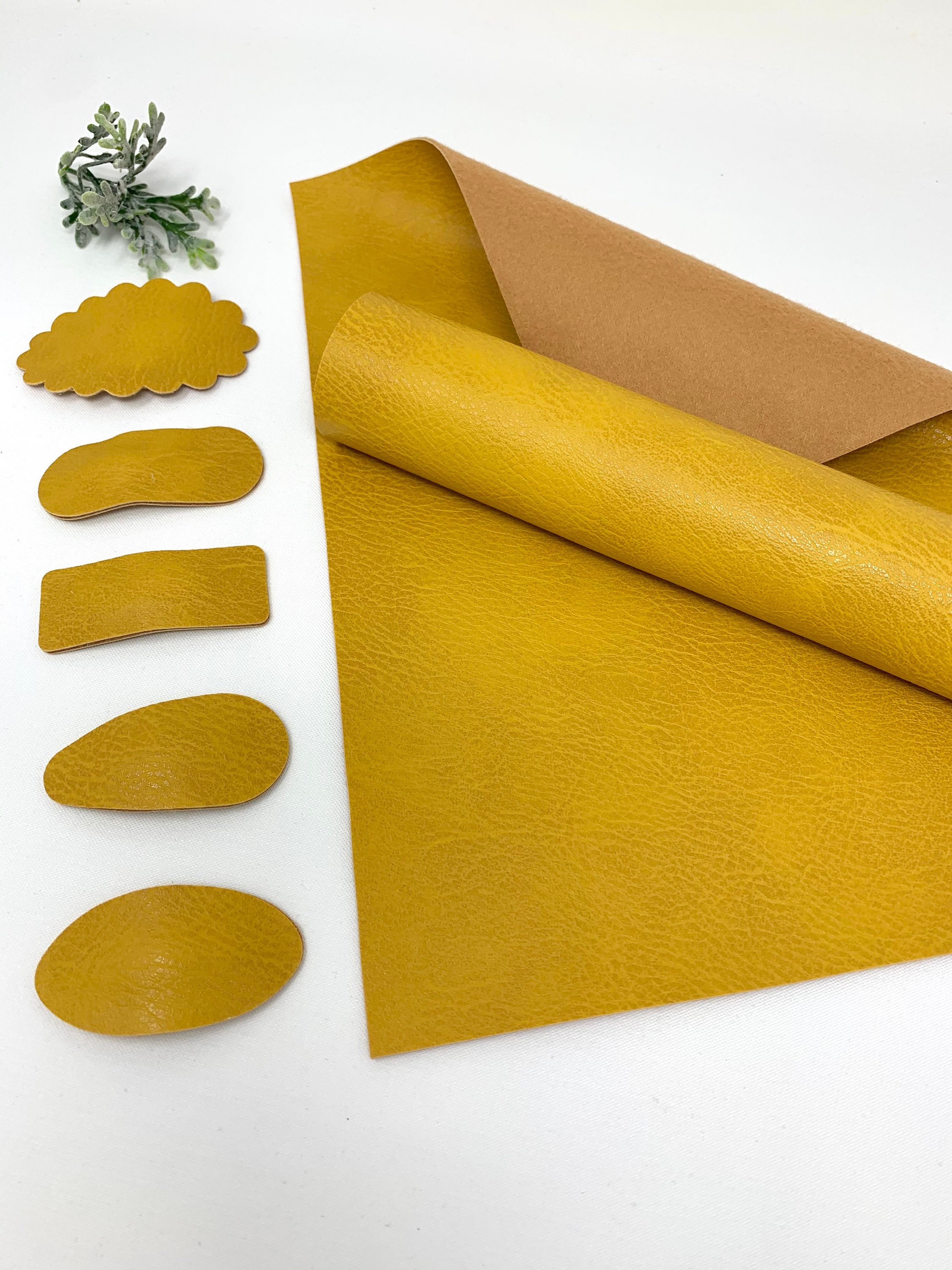 Mustard Yellow Texture Faux Leather Sheet: Hair Bow Supplies - Etsy