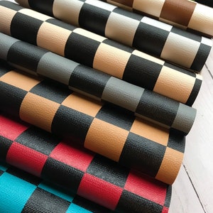 Checkered PVC leather sheet,  pvc leather sheets, craft supplies, 1 1/8 lathe squares, craft supplies, bow supplies