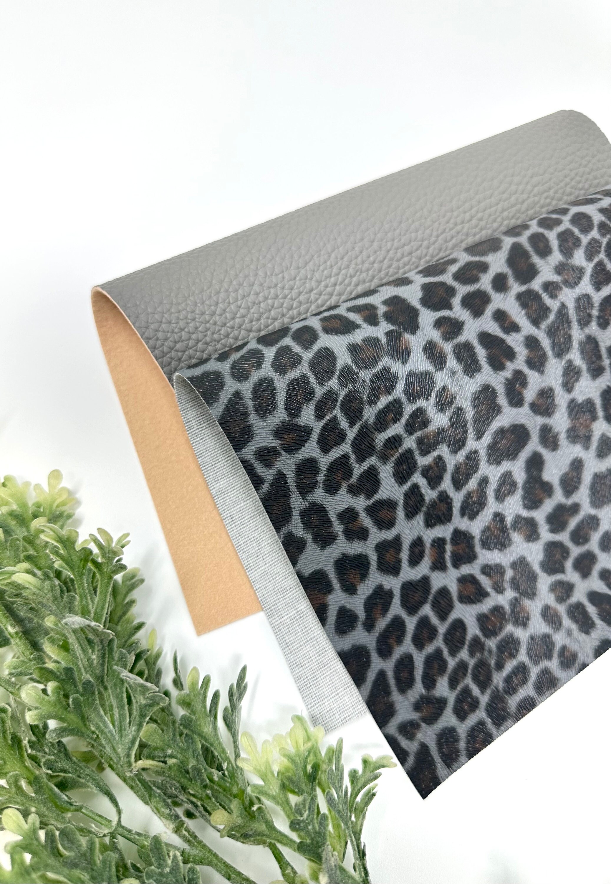 Gray Faux Leather Sheets: Leopard Print, DIY Craft Supplies - Etsy