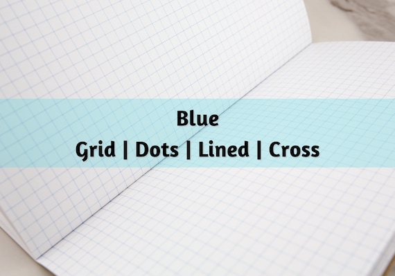 N024: Blue Grid Dots Lined Cross Bright White Paper 118 GSM 40 Pages Notebook