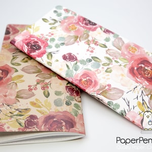N006: Watercolor Florals Cover Bright White Paper 118 GSM 40 Pages Notebook