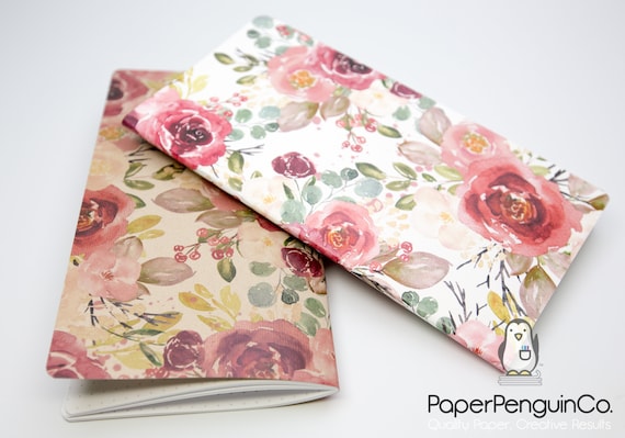 N006: Watercolor Florals Cover Bright White Paper 118 GSM 40 Pages Notebook