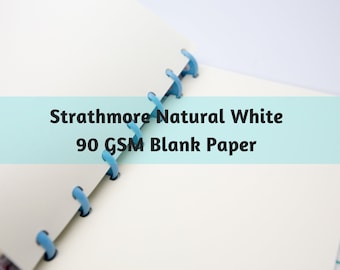 D008: Strathmore Natural White Cream Paper 90 GSM 80 Sheets Blank Paper Disc Bound