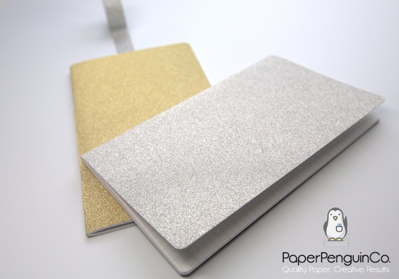 N008: Sparkle Gold or Silver Cover Bright White Paper 118 GSM 40 Pages Notebook