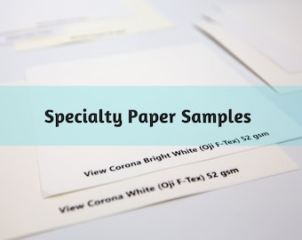 S001: Specialty Paper Square Samples 4.5" x 4.2" Paper Sheets