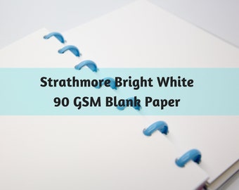 D007: Strathmore Bright White Paper 90 GSM 80 Sheets Blank Paper Disc Bound