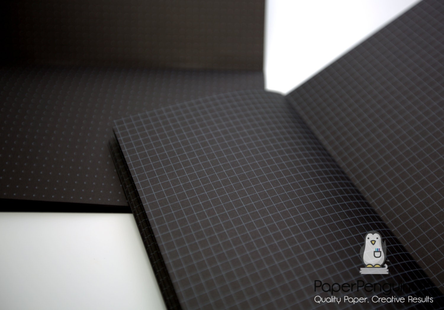 Black Paper Dot Grid: Simple Black Notebook With Black Pages